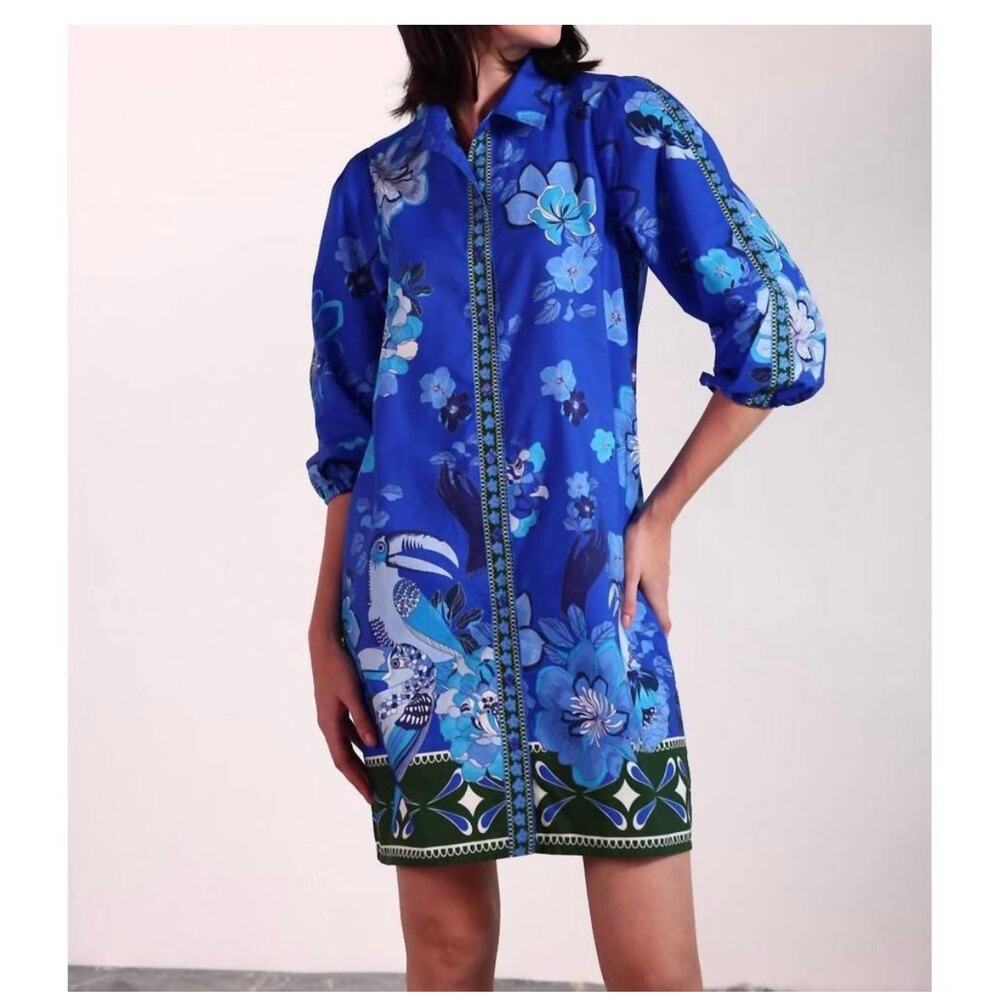 Maude Vivante Ava Dress in Sapphire Florals